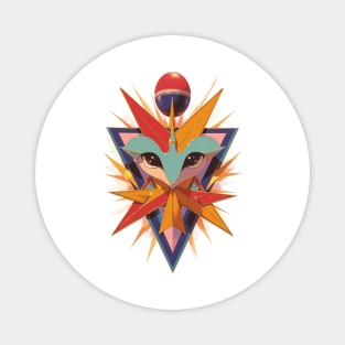The Mystical Spirit of the Aurora Borealis A Divine Animal Icon Encased in Polished Facets and Emitting Energetic Rays Magnet